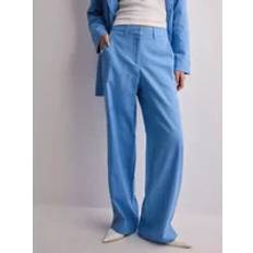 Dam - Silver Byxor JJXX Linnebyxor Silver Lake Blue Jxmary Rlx Linen Hw Pant Tlr Sn Byxor