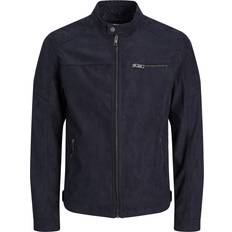 Jack & Jones Rocky Faux Suede Jacket - Blue/Jet Black