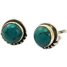 Turquoise Earrings Les Trésors de Lily Heaven Silver Turquoise Earrings 6 mm - Turquoise