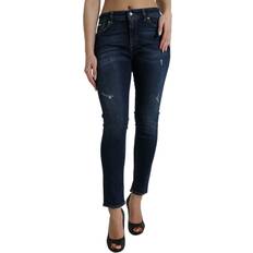 Jeans Dolce & Gabbana Elegant Dark Blue Mid Waist Stretch Women's Jeans