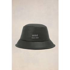 Ami Paris Læder Bucket Hat med Messingdetaljer - Sort