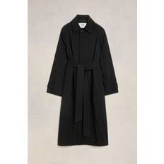 Unisex - Wool Coats Ami Paris Long Belted Coat Black Unisex