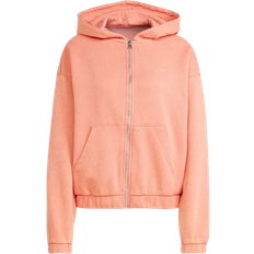 Adidas All Szn Fleece Washed Full Zip Hooded Track Top - Wonder Clay