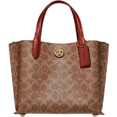 Coach Willow Tote Bag 24 In Signature Canvas - Signature Coated Canvas/Brass/Tan/Rust