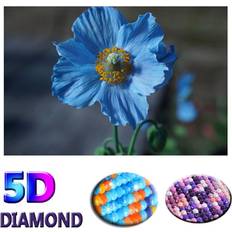 Blåa Diamond Paintings Fiyo DIY 5D Diamond Painting Full Drill Blue Flower Diamond Mosaic Cross Stitch