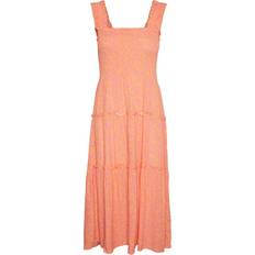 Pink Kjoler Vero Moda Midikjole - Lyseorange/Lyserød