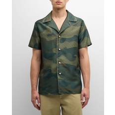 Balmain Man Overhemden Balmain Overhemd Met Camouflageprint - Bruin