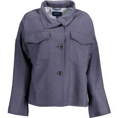 Gant Women Jackets Gant Elegant Blue Sport Jacket with Logo