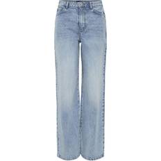 Pieces Selma Hw Wide Fit Jeans - Light Blue Denim