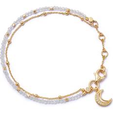 Astley Clarke Gold Fine Biography Moonstone Moon Bracelet White