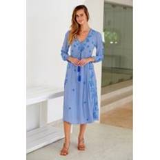 Bambu - Dam Klänningar Aspiga Nicole Embroidered Dress Daylight Blue