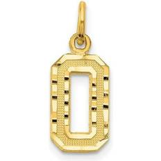 Yellow Charms & Pendants Finest Gold 10K Yellow Casted Diamond-Cut Number Charm