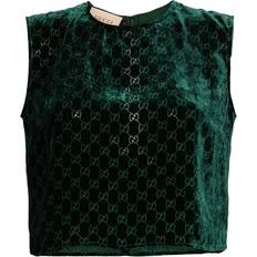 Gucci Damen Bekleidung Gucci GG Supreme Tanktop aus Samt Damen Seide/Viskose Grün