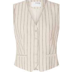 Selected Dam Västar Selected Femme SLFTania Vest Vest Sandshell Pinstripe