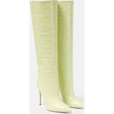 Grün Hohe Stiefel Paris Texas Croc-embossed Leather Knee-high Boots