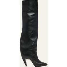 Gold High Boots Alexander McQueen Armadillo Over-The-Knee Boots