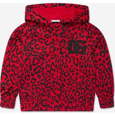 Leopard Hoodies FOLOSAFENAR Kids Leopard Print Cotton Jersey Hoodie - Red