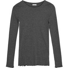 Edie Blouse Blus Dark Grey Melange