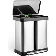 GlowSol 19 Gallon Dual Trash Can, Two Compartment Trash Can, Trash Can