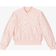 Stella McCartney Kids Embellished satin bomber jacket pink Y