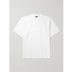 Balenciaga Overdeler Balenciaga Logo-Print Cotton-Jersey Mock-Neck T-Shirt - White