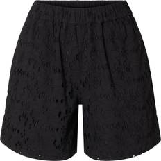 Selected Støvler Selected Broderie Anglaise Shorts Sort