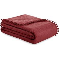 AmeliaHome Runda Tofsar Sängöverkast Rosa (260x240cm)