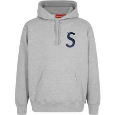 Supreme Men Jumpers Supreme Logo Hooded Sweatshirt - Heather Grey