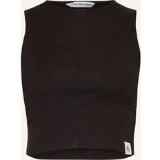 Calvin Klein Algodón Camisetas de tirantes Calvin Klein Jeans Seaming Rib Tank Top Black