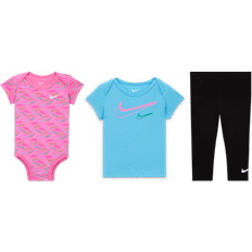 Nike 1-3M Children's Clothing Nike Swoosh Logo Bodysuit-Set - Schwarz