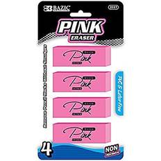 Pink Correction Tape & Fluid Bazic Products BAZIC Pink Bevel Eraser 2-Pack of 4