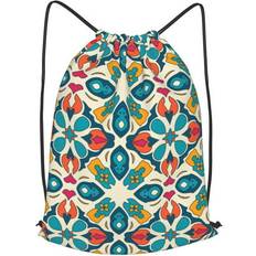 Men Gymsacks XMXT Moroccan Style Geometric Print Drawstring Backpack - Multicolour