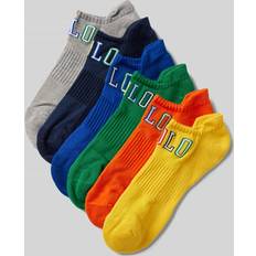 Polo Ralph Lauren Yellow Underwear Polo Ralph Lauren Mens Outline Logo Instarsia Pack Of Six Stretch Knit Socks -
