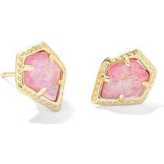 Earrings Kendra Scott 14k Gold-Plated Framed Drusy Stone Stud Earrings Gld Lstr R