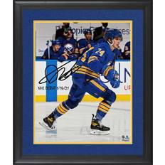 Majestic Dylan Cozens Buffalo Sabres Framed Autographed 16" x 20" NHL Debut Photograph with "NHL 1/14/21" Inscription