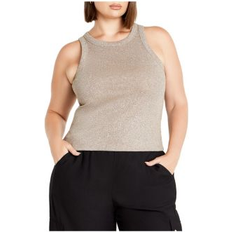 Bronze Tank Tops City Chic TANK KASBAH RIB Bronze Bronze