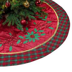 Valery Madelyn Traditional Skirt Leaves Christmas Tree Skirt