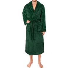 Green - Men Robes PAVILIA Mens Soft Robe Plush Fluffy Fleece Bathrobe - Long She