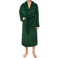 Green - Men Robes PAVILIA Mens Soft Robe, Plush Fluffy Fleece Bathrobe for Men, Long Sherpa Spa Robe with Shawl Collar Green,S/M