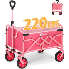 Utility Wagons Sekey 220LBS Collapsible Wagon 100L Foldable Wagon, Lightweight Outdoor Utility Folding Wagon Cart, Steel 51.5 H x 16 W x 53 D in s- Multi Color