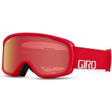 Giro Goggles Giro Cruz Ski Goggles Snowboard Goggles for Men, Women & Youth Anti-Fog OTG Red & White Wordmark Strap w/Amber Scarlet Lens