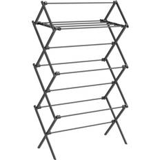 Foldable Clothes Drying Rack, Laundry Drying Rack, Clothes Airer, Steel Frame, 14.6 x 29.5 x 53.2 Inches, Easy Assembly, Indoor Outdoor Use, Black ULLR770B01