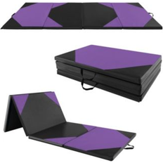 Purple Exercise Mats SlickBlue 10' x 4' x 2" Folding Exercise Mat with Hook and Loop Fasteners-Purple