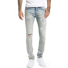 Cult of Individuality Men's Light Wash Slash Knee Jeans Tripping