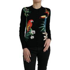 Dolce & Gabbana Woman Cardigans Dolce & Gabbana Elegant Wool Silk Printed Cardigan Women's Sweater