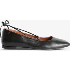 Claudie Pierlot Womens Noir Gris Augustin Pointed-toe Leather Ballet Flats Eur Women