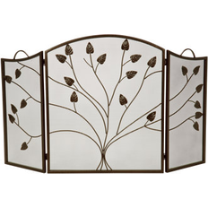 Brown Fireplace Screens Winston Porter Limoli 3 Panel Steel Fireplace Screen Steel in Brown 31 H x 52 W in s- Brown