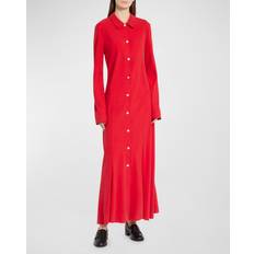 Knælange kjoler - Rød The Row Myra Button-Front Shirtdress