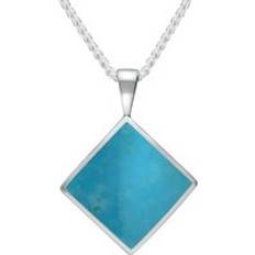 Turquoise Necklaces C. W. Sellors Sterling Silver Turquoise Rhombus Necklace Silver