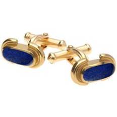 Gold Cufflinks C. W. Sellors 9ct Gold Lapis Lazuli Dodgem Cufflinks